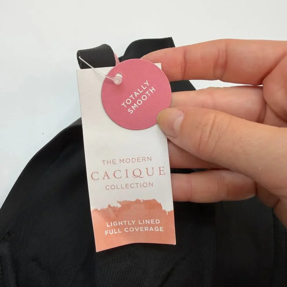 NEW Cacique Black Lightly Lined Full Coverage Bra Plus Size 42DDD